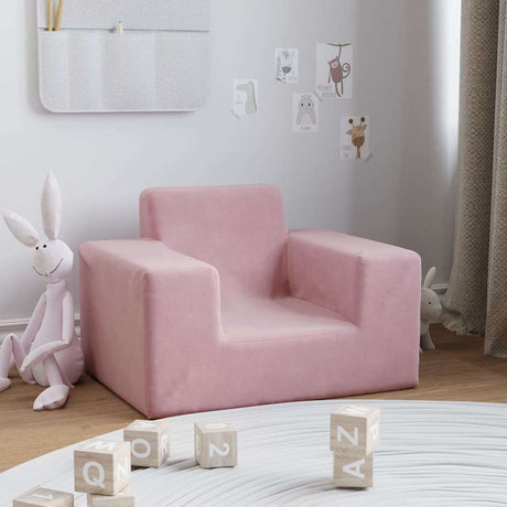 Vidaxl kinderbank zacht pluche roze