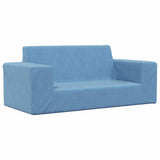 Vidaxl kinderbank 2-zits zacht pluche blauw