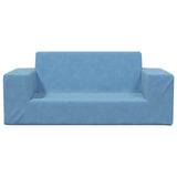 Vidaxl kinderbank 2-zits zacht pluche blauw