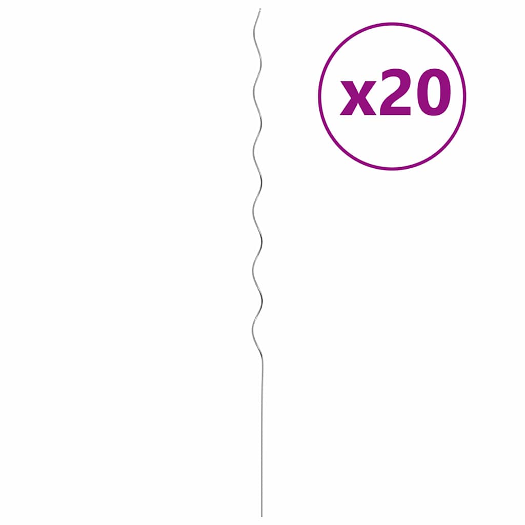 Vidaxl plantondersteuning 20 pcs zilver 110 x 0.6 x 0.6 cm staal