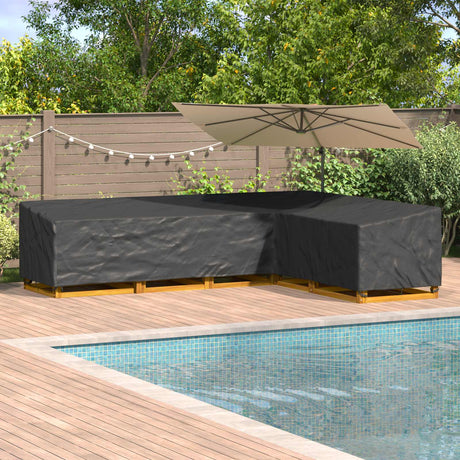 Vidaxl meubelhoes 355 x 275 x 80 cm 420d oxford stof l-vorm waterdicht