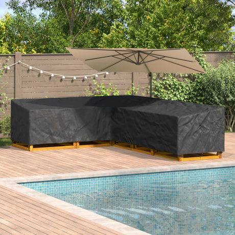 Vidaxl meubelhoes 355 x 275 x 80 cm 420d oxford stof l-vorm waterdicht