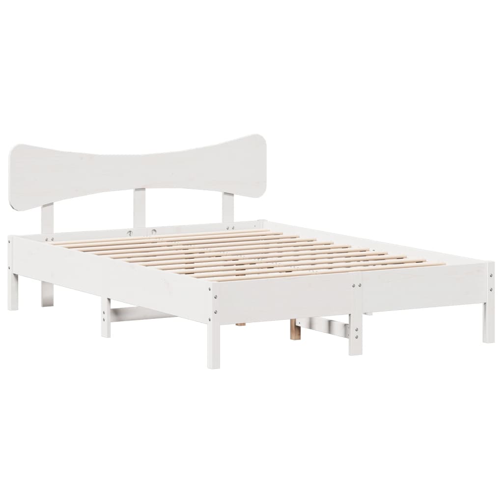 Vidaxl bedframe zonder matras massief grenenhout wit 120x200 cm