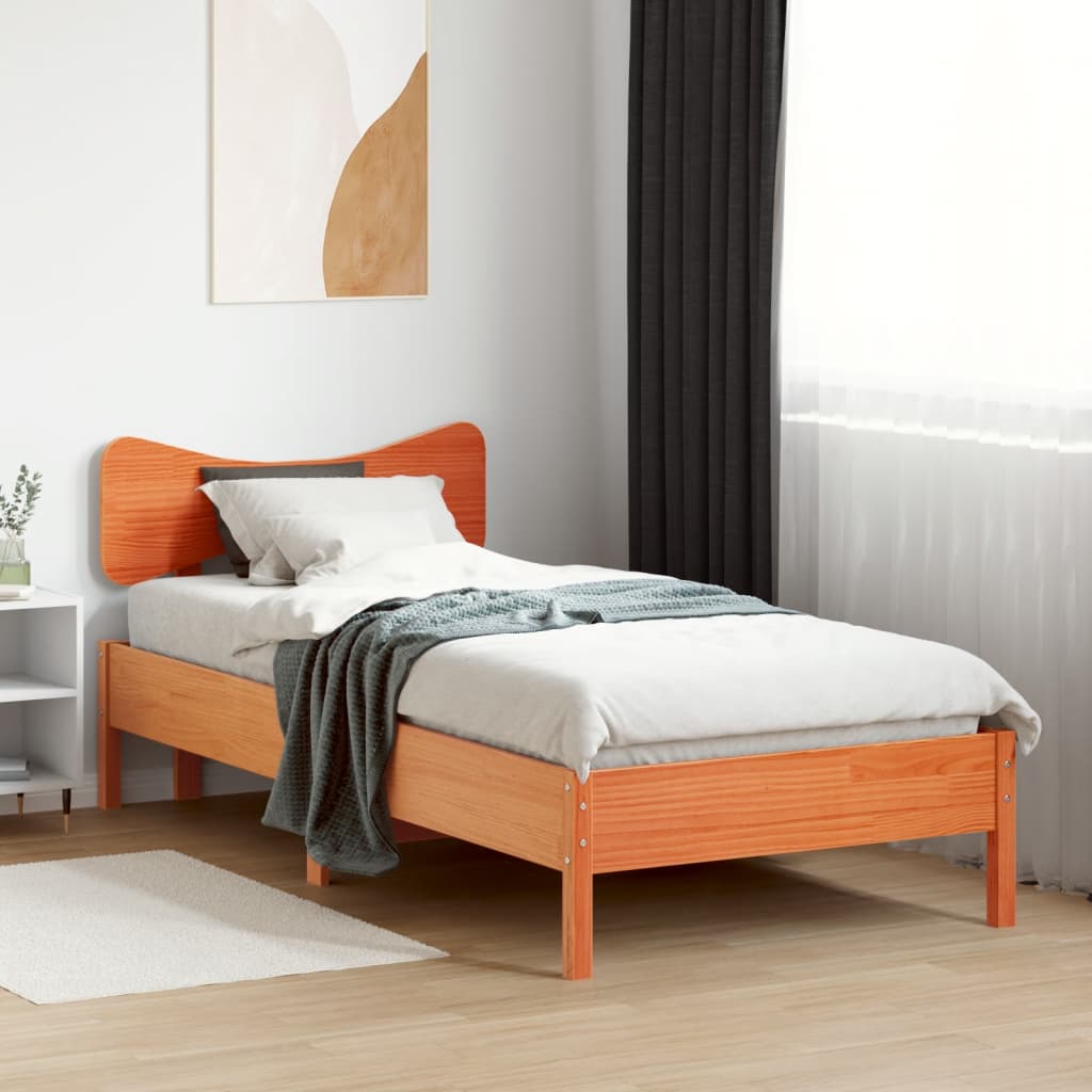 Vidaxl bedframe zonder matras massief grenenhout wasbruin 100x200 cm