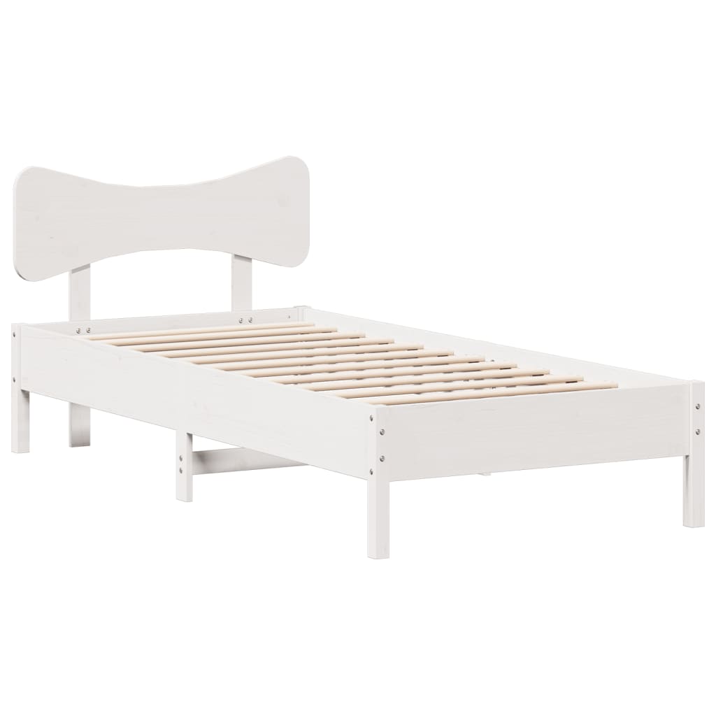 Vidaxl bedframe zonder matras massief grenenhout wit 90x200 cm