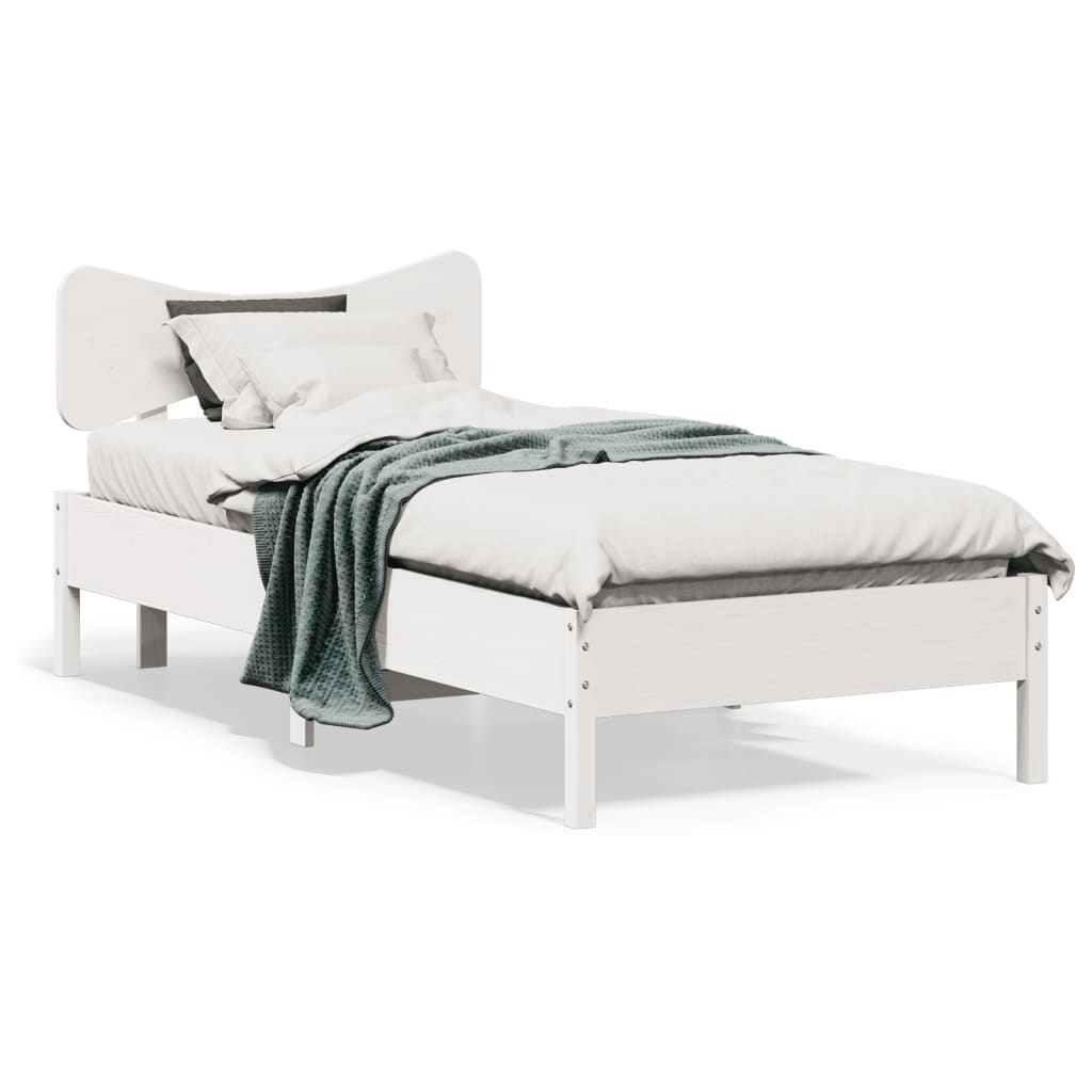 Vidaxl bedframe zonder matras massief grenenhout wit 90x200 cm