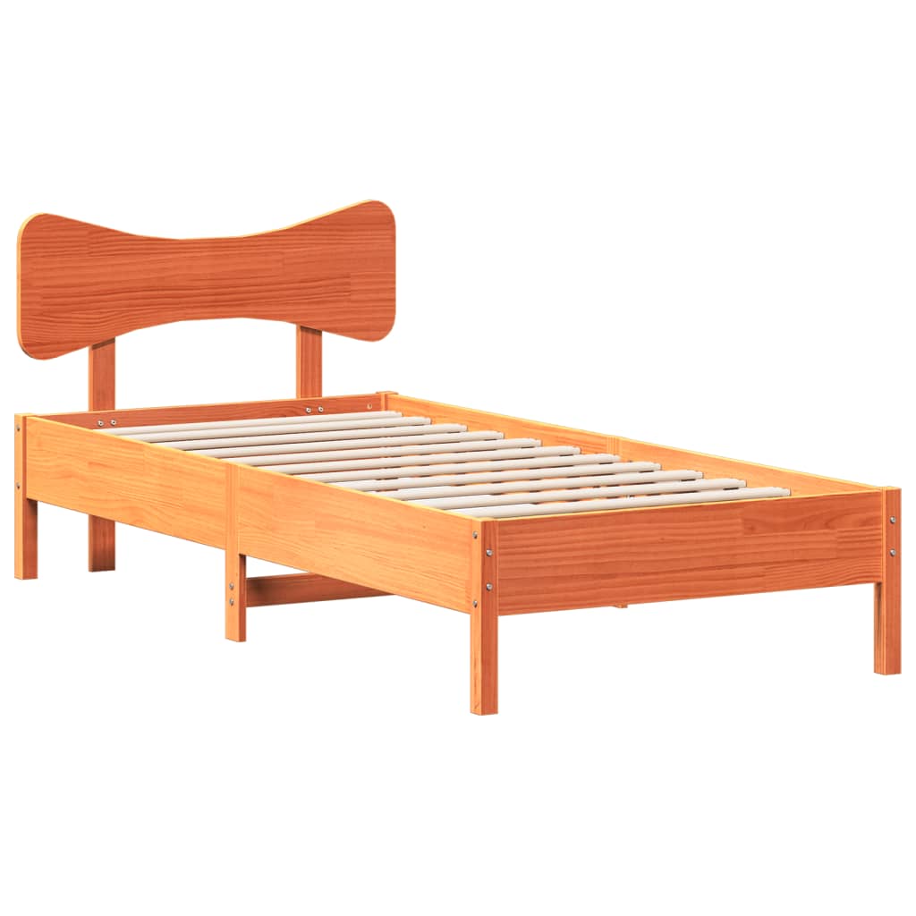 Vidaxl bedframe zonder matras massief grenenhout wasbruin 90x200 cm