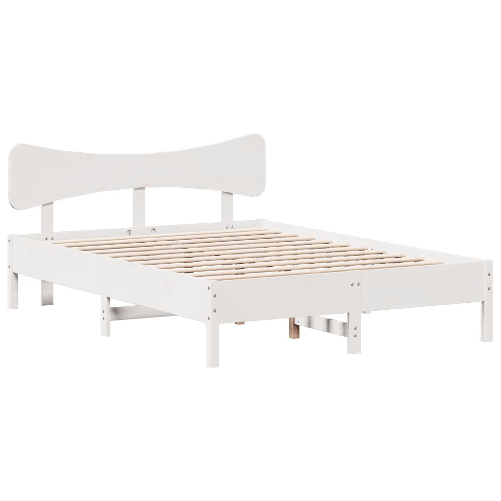 Vidaxl bedframe zonder matras massief grenenhout wit 135x190 cm