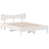 Vidaxl bedframe zonder matras massief grenenhout wit 135x190 cm