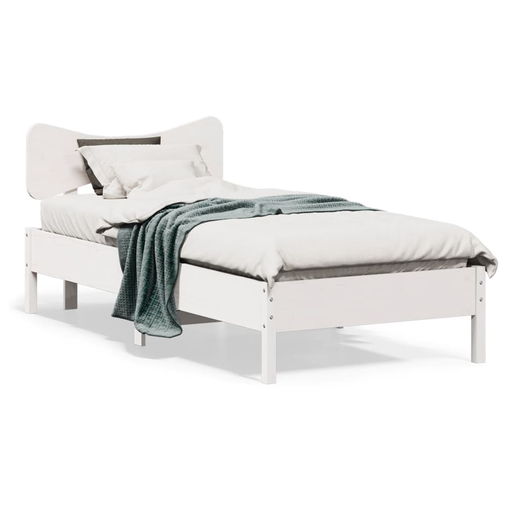 Vidaxl bedframe zonder matras massief grenenhout wit 90x190 cm