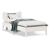 Vidaxl bedframe zonder matras massief grenenhout wit 75x190 cm