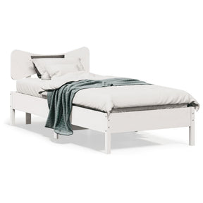 Vidaxl bedframe zonder matras massief grenenhout wit 75x190 cm