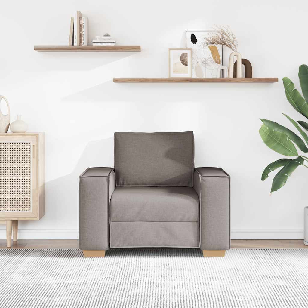 Vidaxl sofa stoel taupe 100x78x84 cm stof