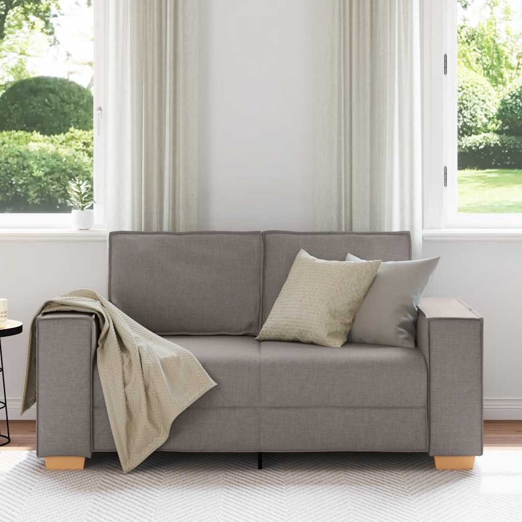 Vidaxl 2-zitsbank taupe 160x78x84 cm stof