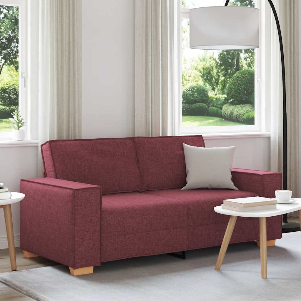 Vidaxl 2-zitsbank wijnrood 180x78x84 cm stof