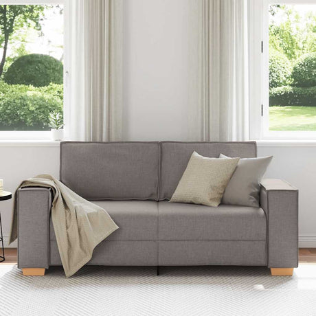 Vidaxl 2-zitsbank taupe 180x78x84 cm stof