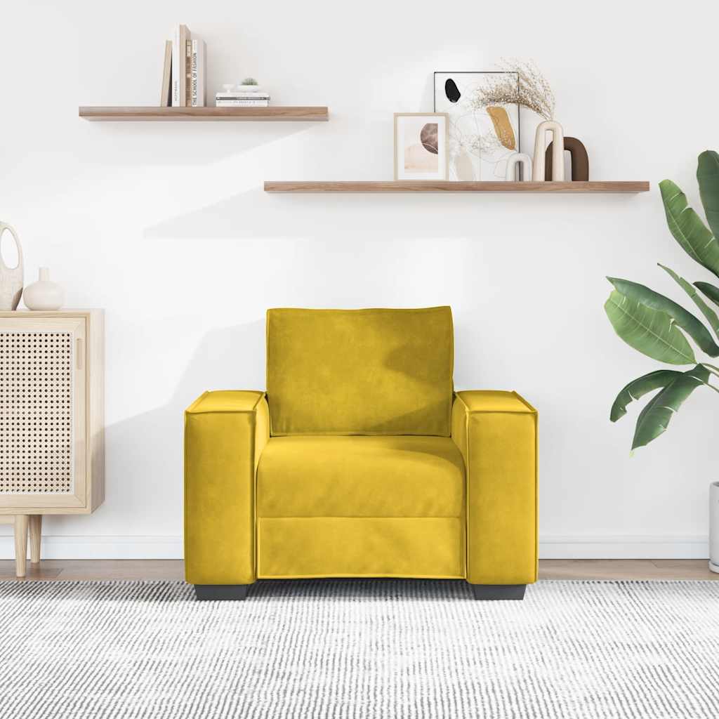 Vidaxl sofastoel geel 100x78x84 cm fluweel