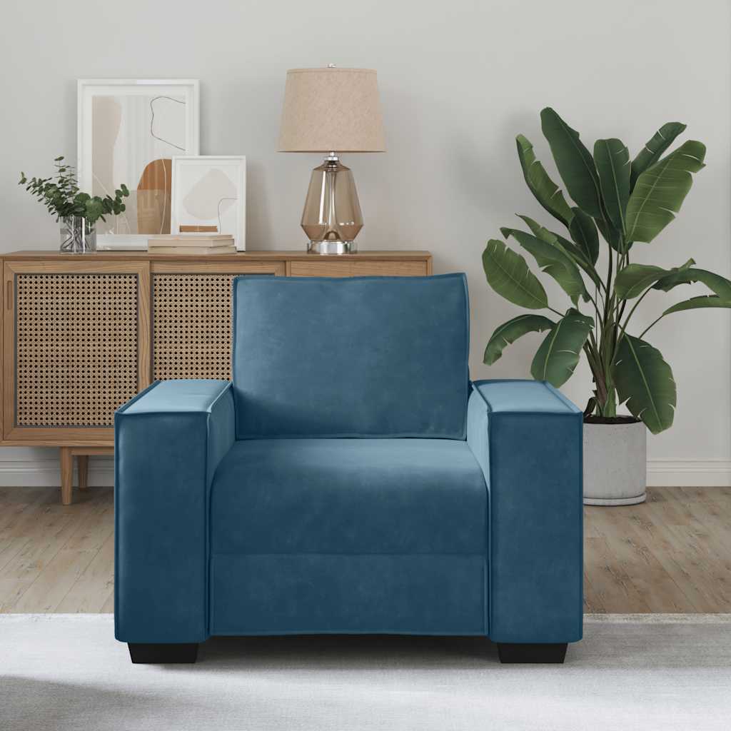 Vidaxl sofastoel blauw 100x78x84 cm fluweel