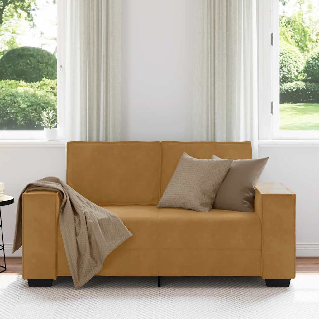 Vidaxl tweezitsbank 160x78x84 cm fluweel bruin