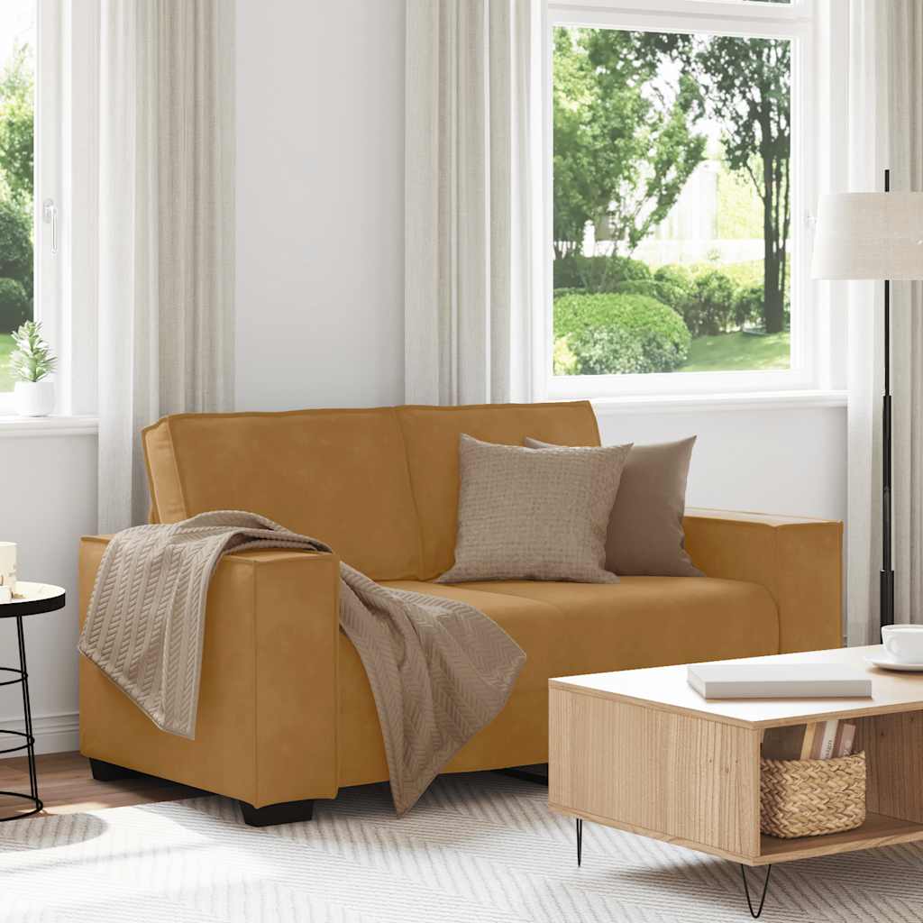 Vidaxl tweezitsbank 160x78x84 cm fluweel bruin