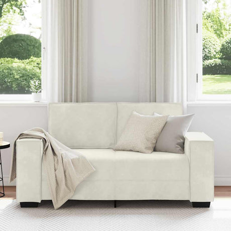 Vidaxl tweezitsbank 160x78x84 cm fluweel crèmekleurig