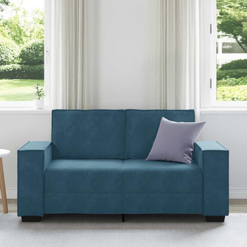 Vidaxl tweezitsbank 160x78x84 cm fluweel blauw