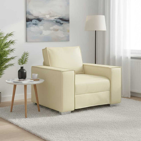 Vidaxl sofa stoel crème 100 cm nep leer