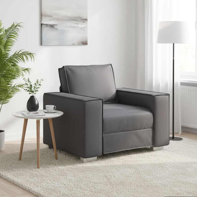 Vidaxl sofa stoel grijs 100 cm nep leer