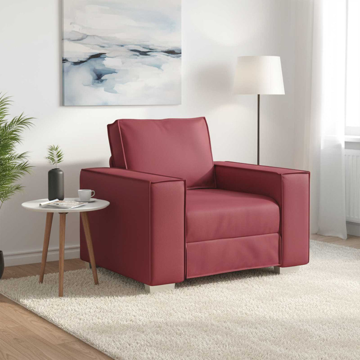 Vidaxl sofa stoel wijnrood 100 cm nep leer