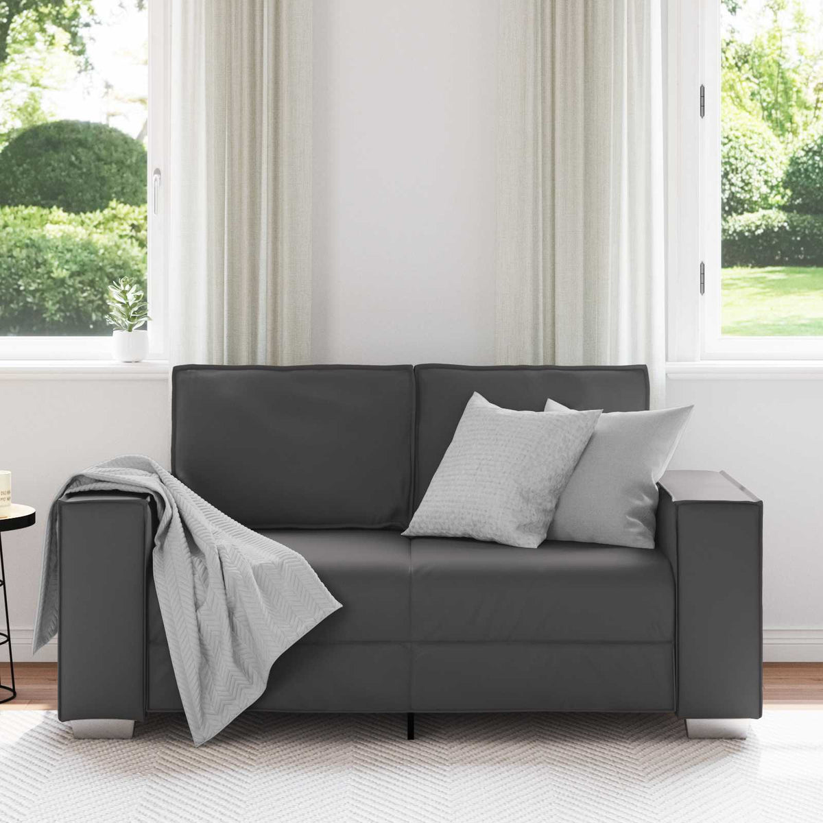 Vidaxl loveseat grijs 160 cm nep leer