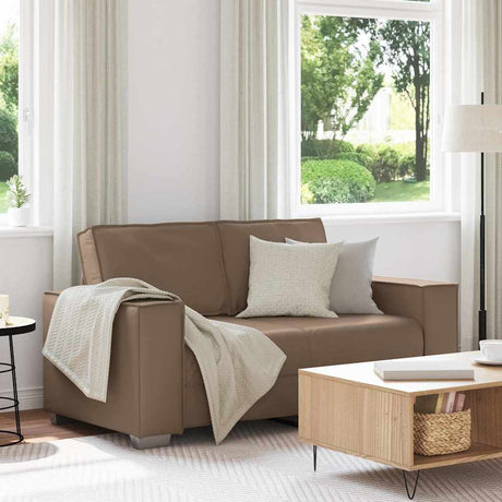 Vidaxl loveseat cappuccino 160 cm nep leer