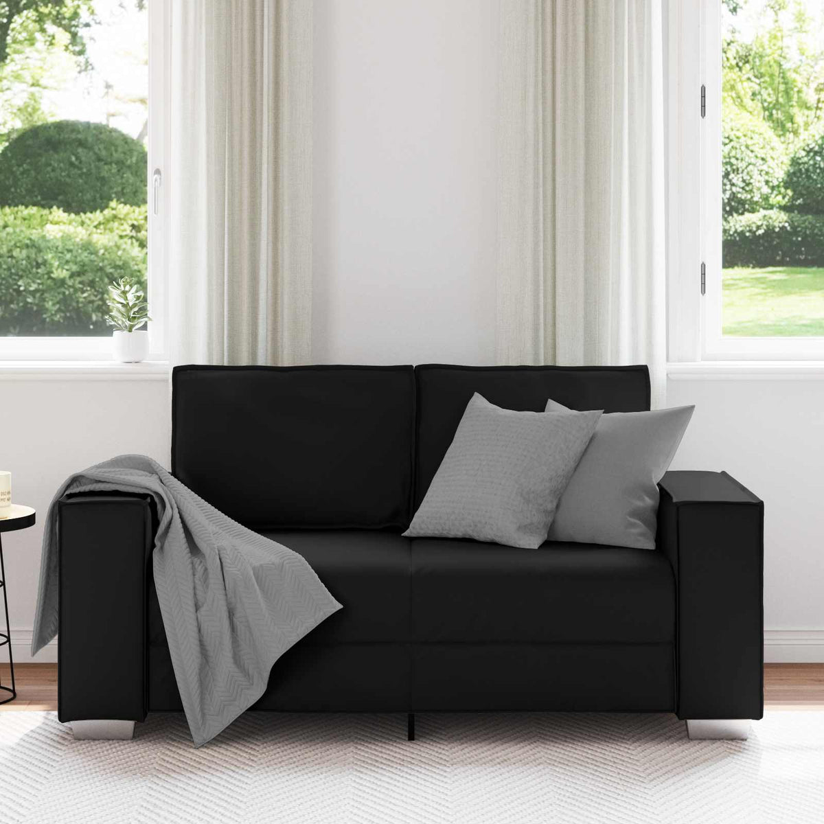 Vidaxl loveseat zwart 160 cm nep leer