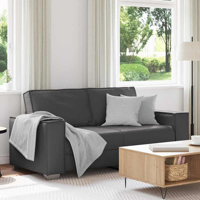 Vidaxl loveseat grijs 180 cm nep leer