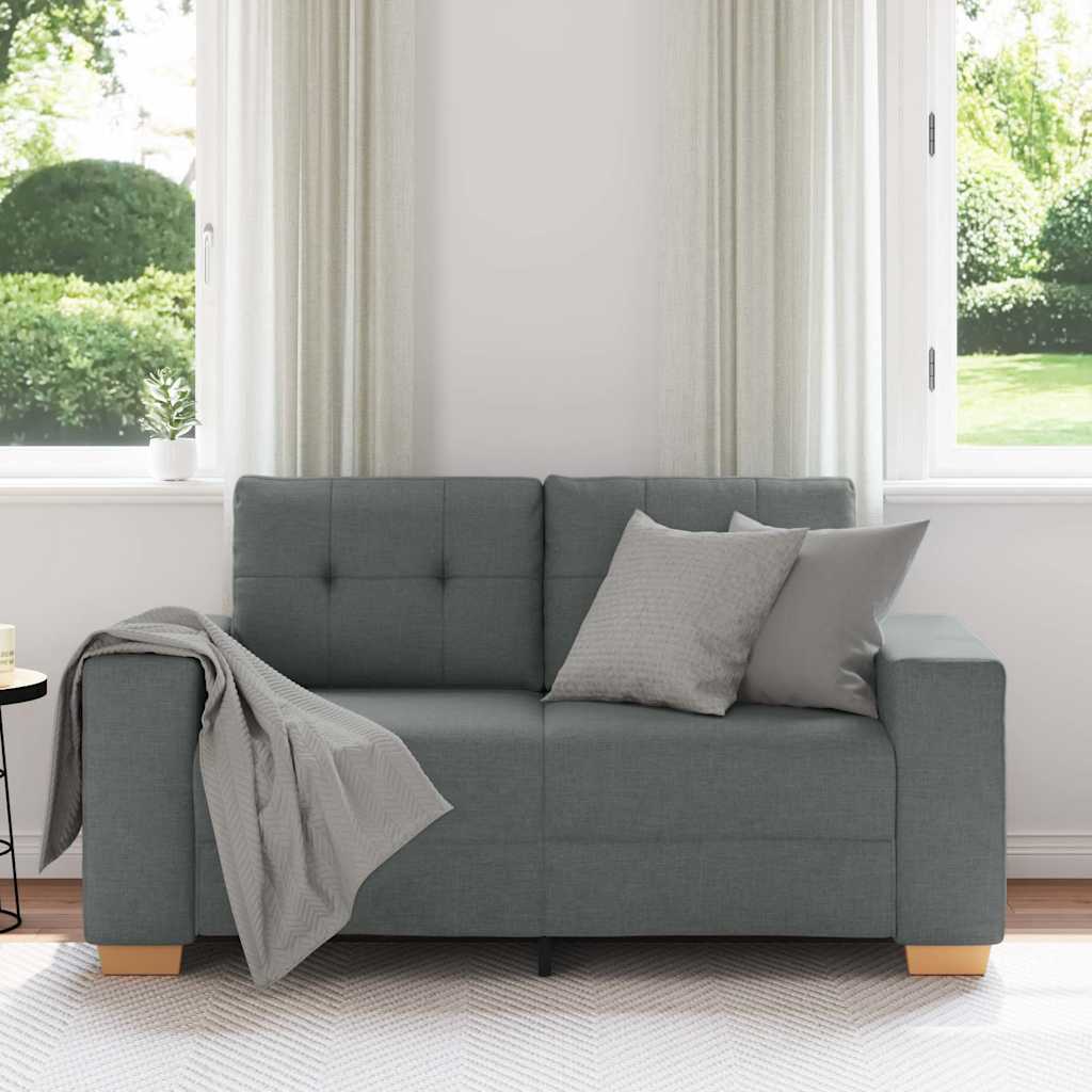 Vidaxl loveseat bank 160x77x82 cm stof donkergrijs