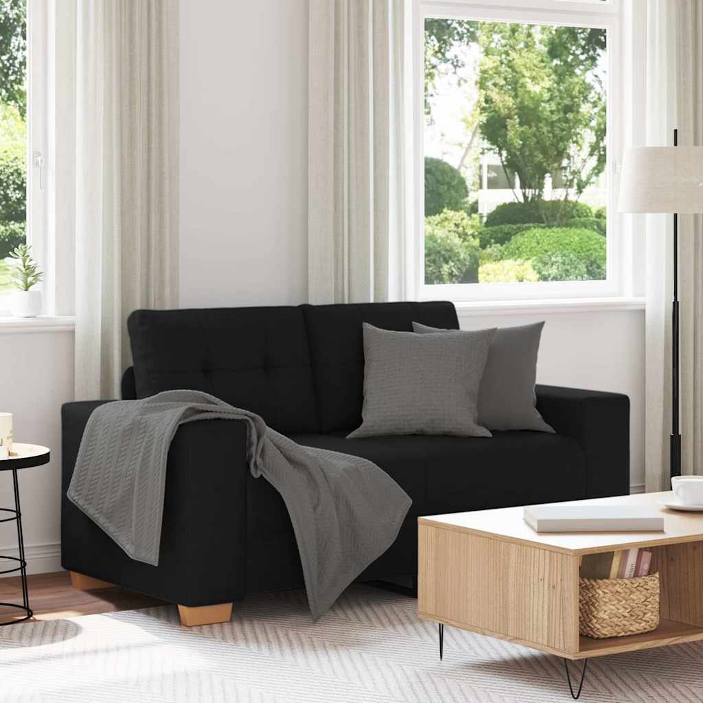 Vidaxl loveseat bank 160x77x82 cm stof zwart