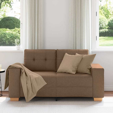 Vidaxl loveseat bank bruin 160x77x82 cm stof