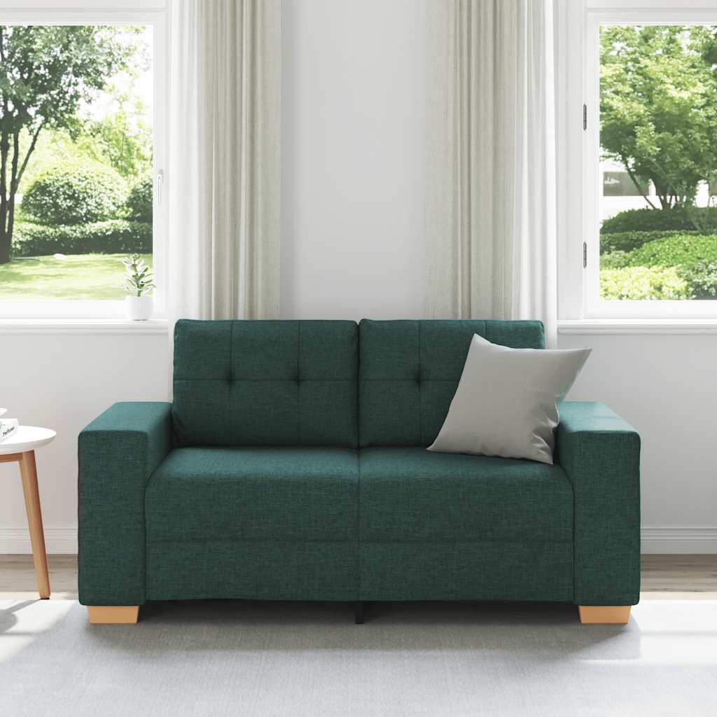 Vidaxl loveseat sofa donkergroen 160x77x82 cm stof