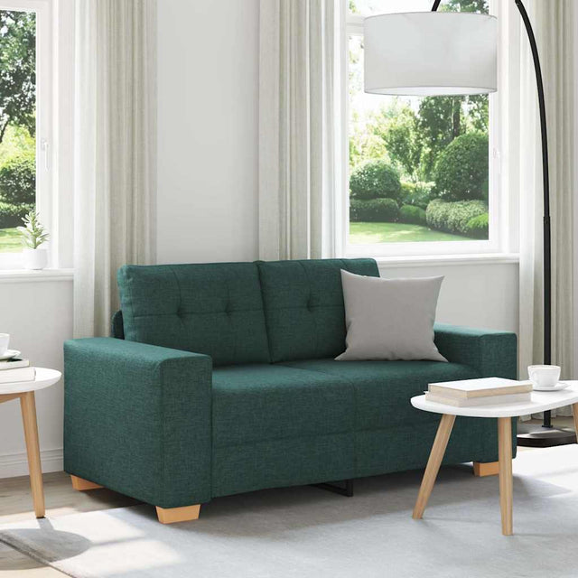 Vidaxl loveseat sofa donkergroen 160x77x82 cm stof