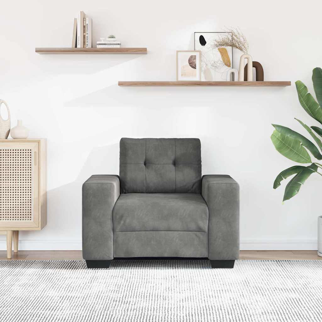 Vidaxl fauteuil 100x78x80 cm fluweel donkergrijs