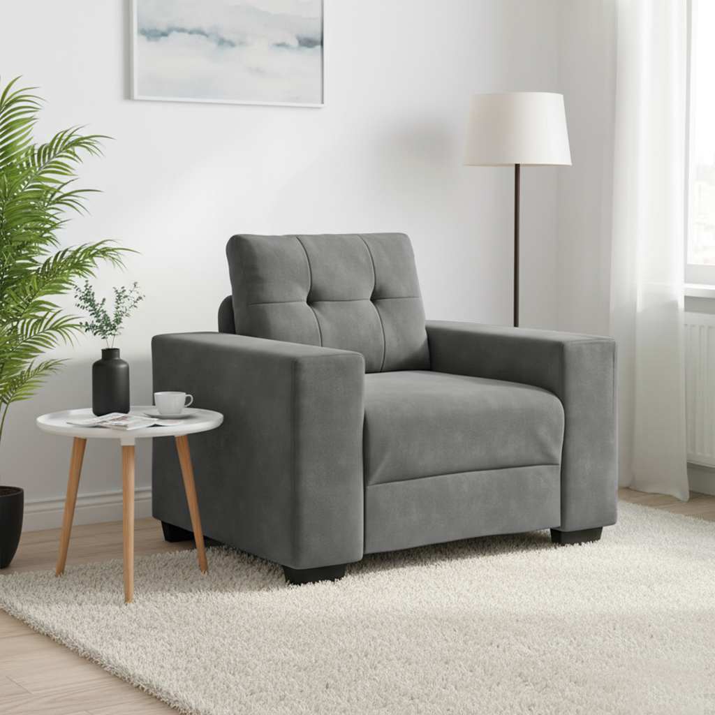 Vidaxl fauteuil 100x78x80 cm fluweel donkergrijs