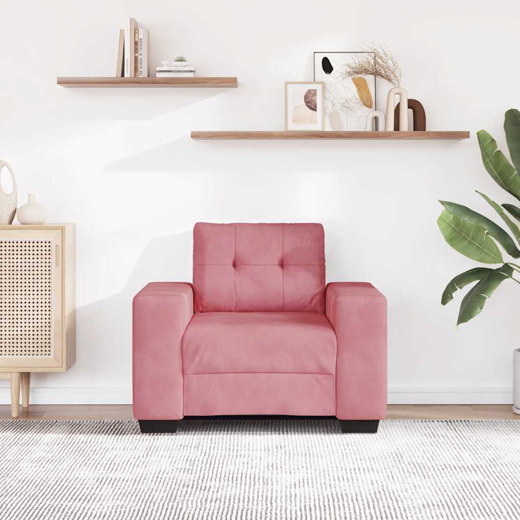 Vidaxl sofastoel roze 100x78x80 cm fluweel