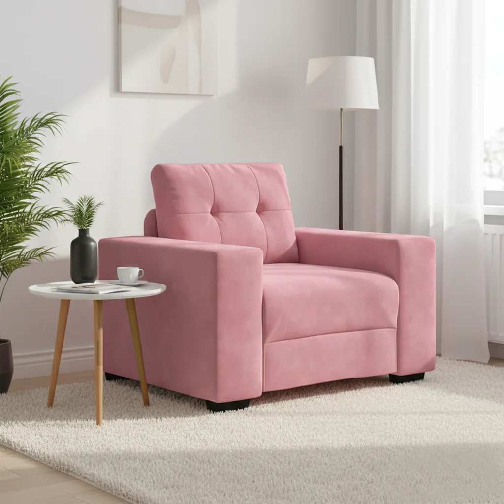 Vidaxl sofastoel roze 100x78x80 cm fluweel