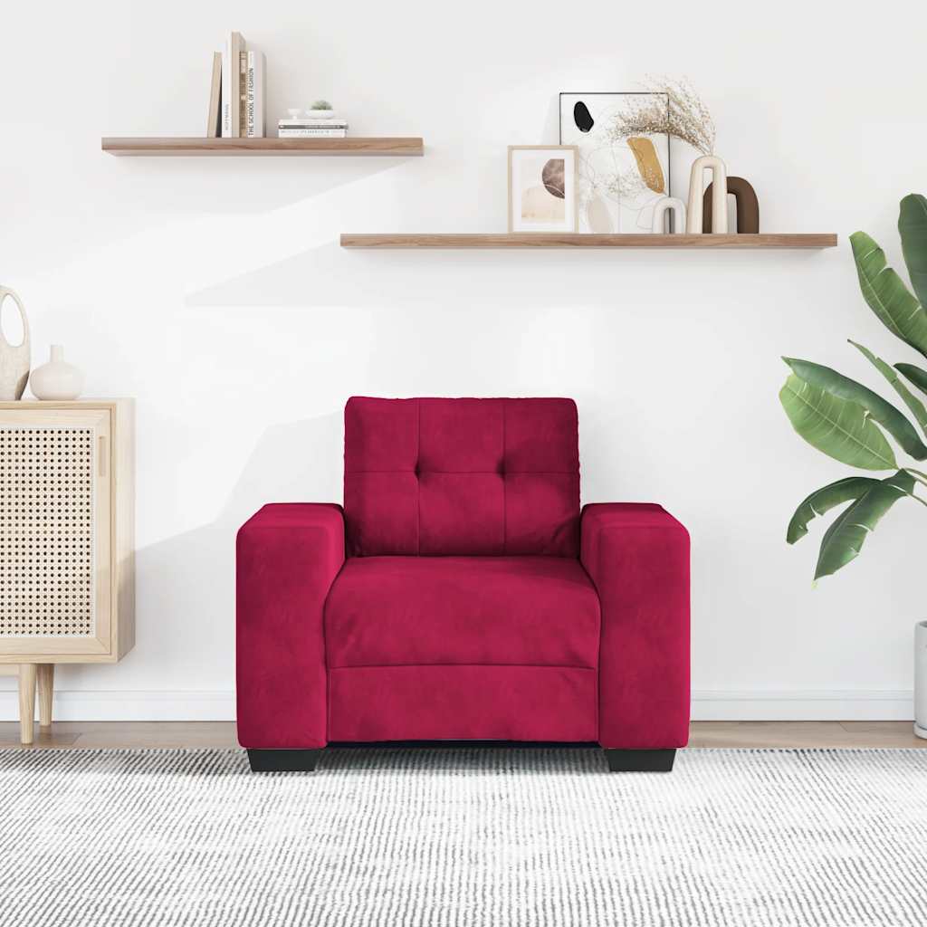 Vidaxl sofastoel wijnrood 100x78x80 cm fluweel