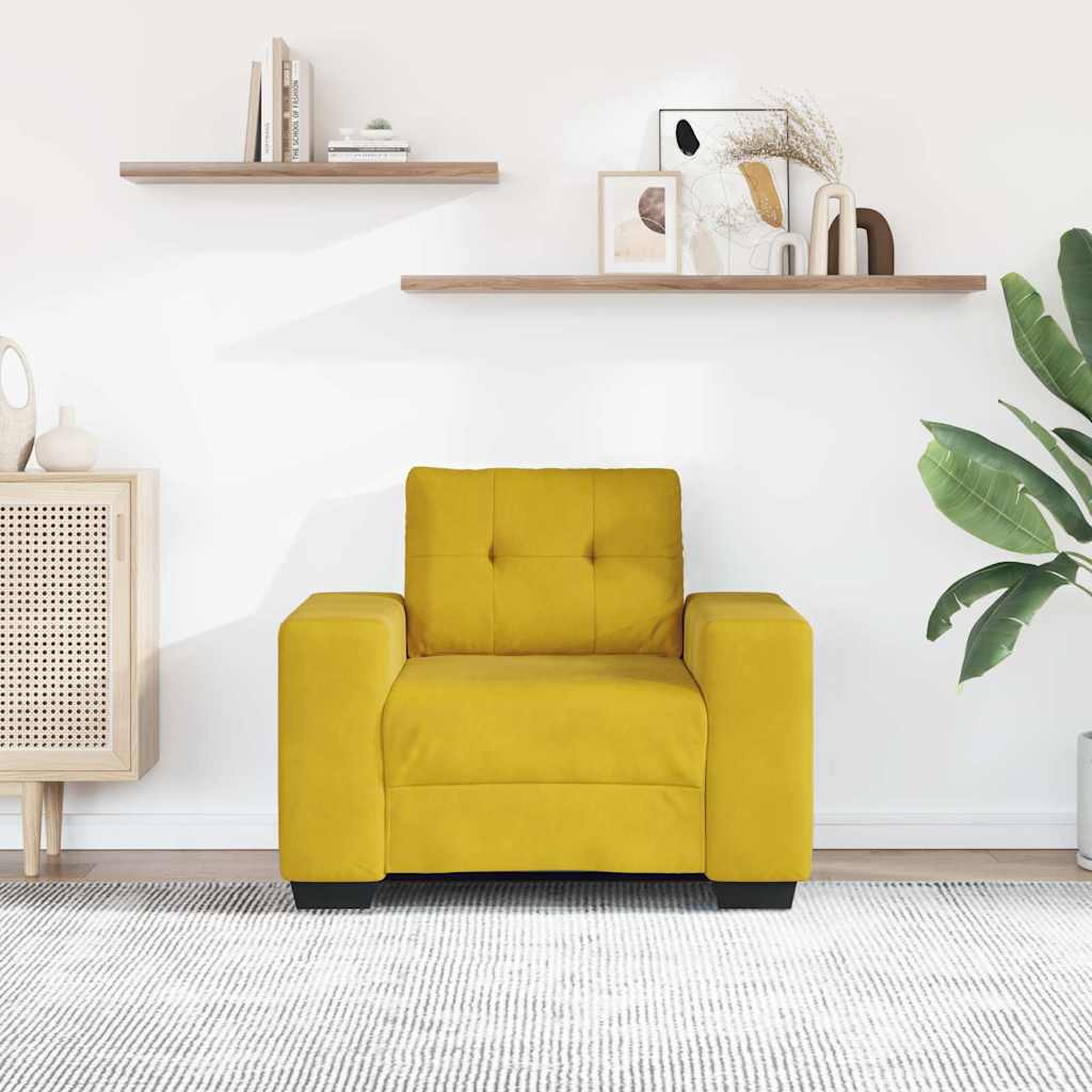 Vidaxl sofastoel geel 100x78x80 cm fluweel