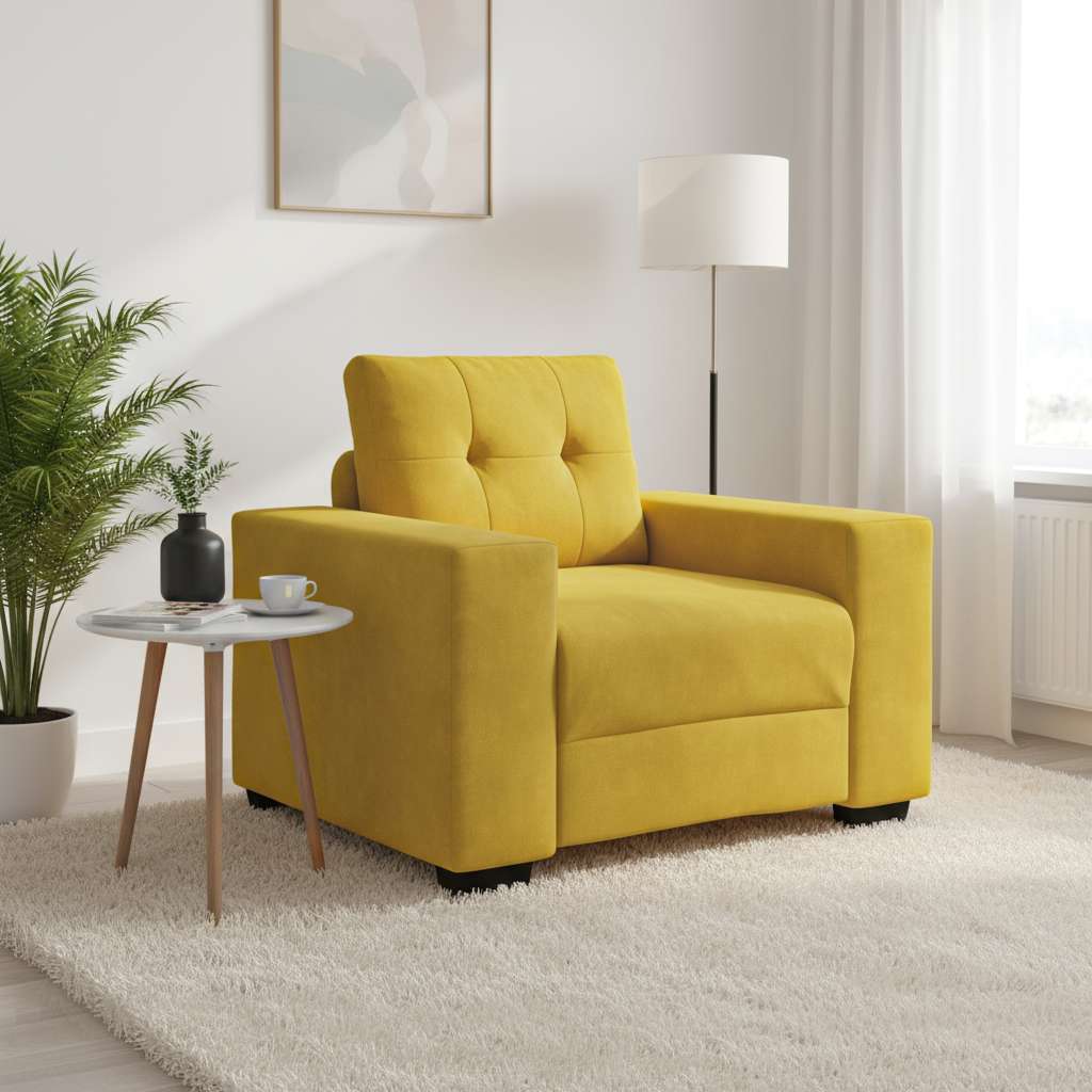 Vidaxl sofastoel geel 100x78x80 cm fluweel