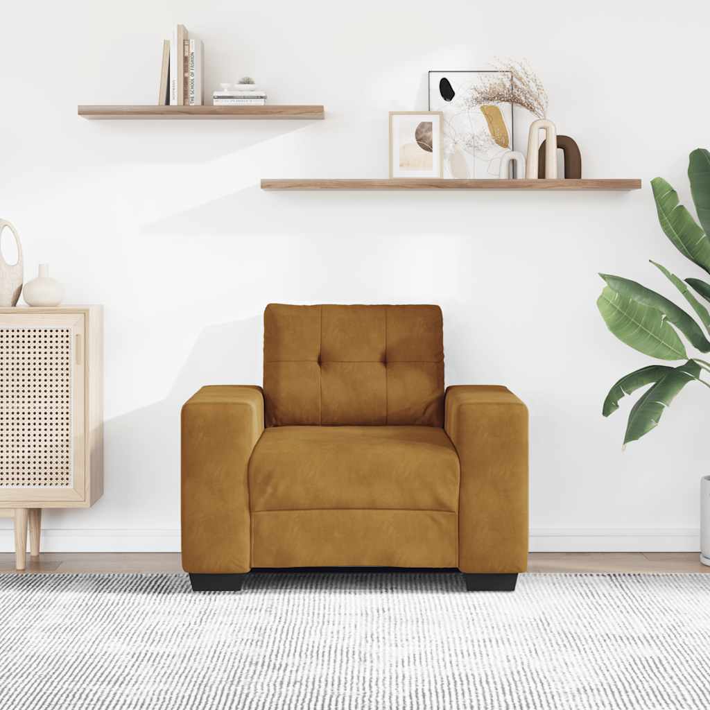 Vidaxl sofastoel bruin 100x78x80 cm fluweel