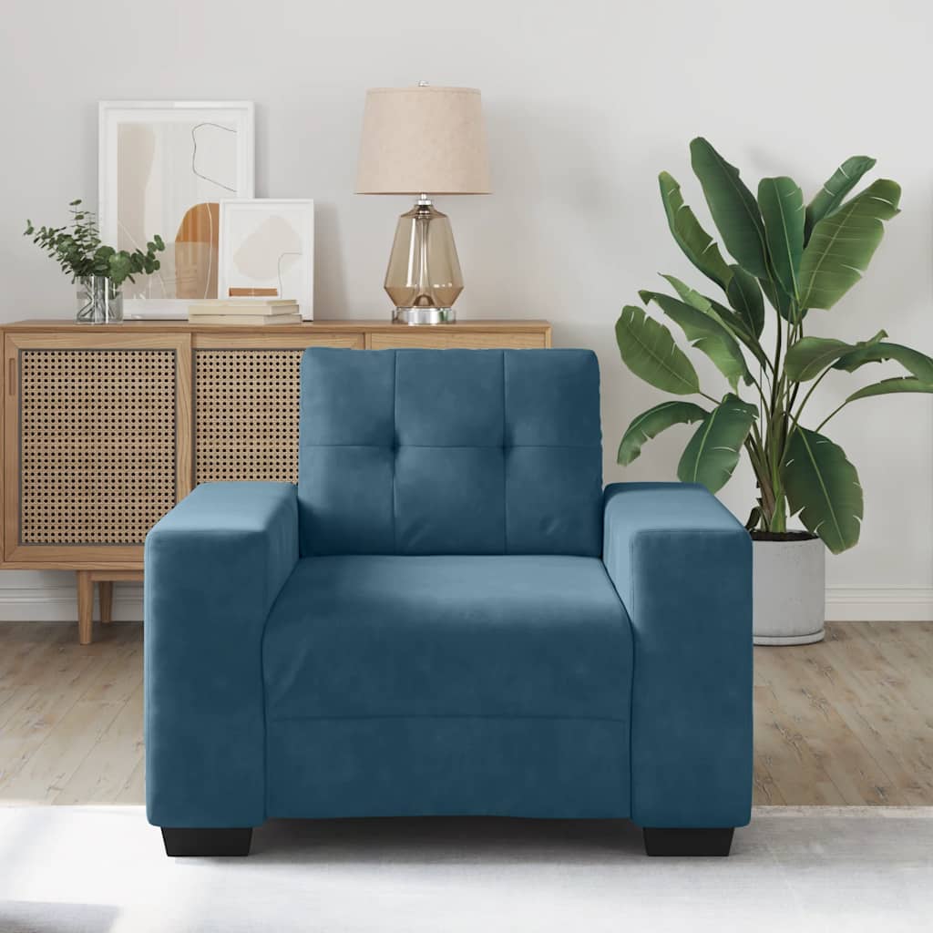 Vidaxl sofastoel blauw 100x78x80 cm fluweel