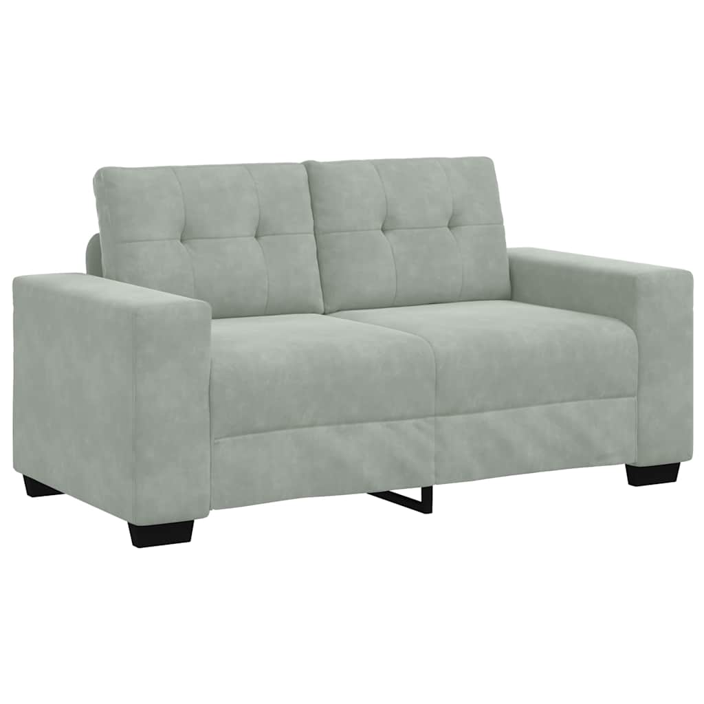 Vidaxl loveseat bank 160x77x82 cm fluweel lichtgrijs