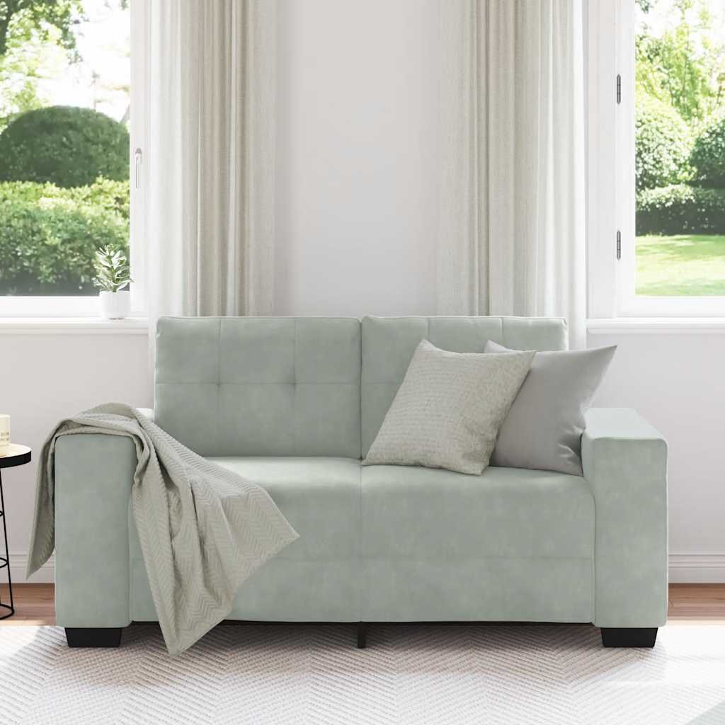 Vidaxl loveseat bank 160x77x82 cm fluweel lichtgrijs