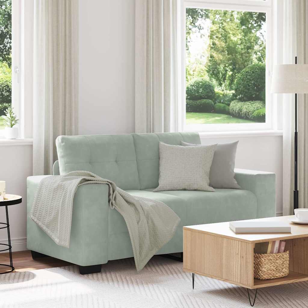 Vidaxl loveseat bank 160x77x82 cm fluweel lichtgrijs